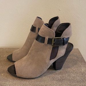 Franco Sarto Beige and Brown Booties